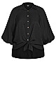 Button Hi Lo Top - black