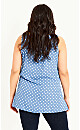 Spot Print Vest - blue