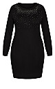 Sparkle Neck Sweater - black