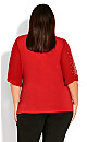 Plus Size Wrap Bling Sleeve Top - ruby