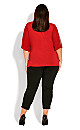 Plus Size Wrap Bling Sleeve Top - ruby