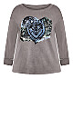 Plus Size Sadie Graphic Sweater - gray