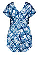 Floaty Check Top - indigo