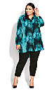 Plus Size Speckled Print Shirt - teal