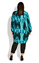 Plus Size Speckled Print Shirt - teal