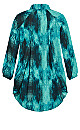 Plus Size Speckled Print Shirt - teal