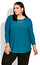 Plus Size Majestic Jewel Top - teal