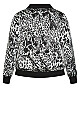 Plus Size Bomber Zip Jacket - animal