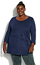 Plus Size Juliet Panel Tee - navy