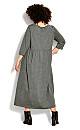 Plus Size Tip Toe Knit Plain Dress - charcoal