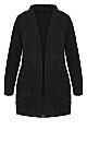 Boucle Hooded Cardigan - black