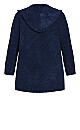 Boucle Hooded Cardigan - navy