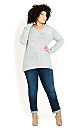 Neppy V Neck Jumper - grey