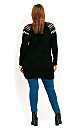 Fairisle Pop Tunic Jumper - black