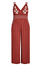 Love Embroidered Jumpsuit - bronze