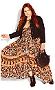 Plus Size Paisley Love Maxi Dress - black