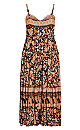 Plus Size Paisley Love Maxi Dress - black