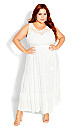 Tiered Crochet Maxi Dress - ivory