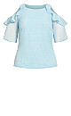 Dobby Sleeve Top - sky