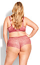 Plus Size Lace Cheeky Brief - rose