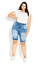 Corset Knee Short - mid denim