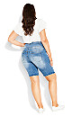 Corset Knee Short - mid denim