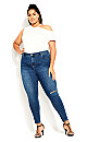 Plus Size Asha Spirit Crop Jean - mid denim