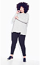 Plus Size Splice Sweat Top - gray