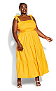 Shirred Love Maxi Dress - yellow