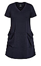 Pocket Detail Dress - navy