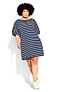 Transcend Stripe Dress - navy