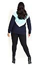 Chevron Colour Block Jumper - aqua