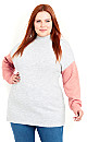 Colour Block Sleeve Jumper - grey