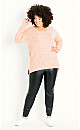 Neppy V Neck Sweater - coral