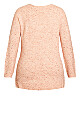 Neppy V Neck Sweater - coral