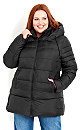 Hooded Padded Coat - black