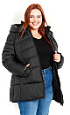 Hooded Padded Coat - black