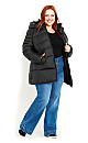 Hooded Padded Coat - black