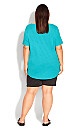 Plus Size Split Neck Top - turquoise