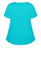 Plus Size Split Neck Top - turquoise