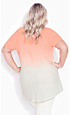 Plus Size Swing Trim Tie Dye Top - Coral