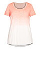 Plus Size Swing Trim Tie Dye Top - Coral