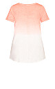 Plus Size Swing Trim Tie Dye Top - Coral