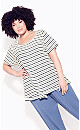 Top Mae Rufflele Stripe