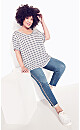 Top Flutter Sleeve Stripe