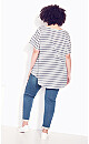 Top Flutter Sleeve Stripe