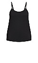 Cotton Knit Essential Cami - black