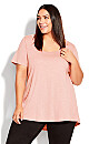 Plus Size Swing Trim Top - rose