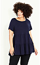 Lexi Tiered Top - navy