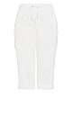 Plus Size Cotton Roll Up Capri - white